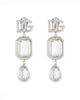Dolce & Gabbana Women's Silvertone & Crystal Logo Long Drop Earrings - 1