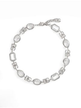 Dolce & Gabbana Women's Silvertone & Crystal Logo Necklace