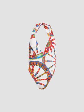 Dolce & Gabbana Women's St. Carretto Halter One-Piece Swimsuit