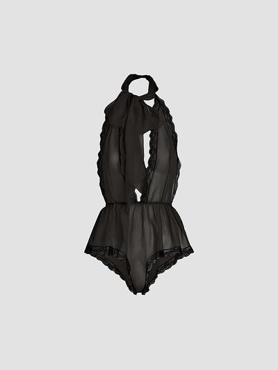 Dolce & Gabbana Women's Stretch-Silk Lace-Trim Romper
