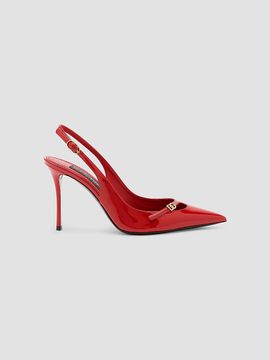 Dolce & Gabbana Women's Vernice 90MM Leather Stiletto Slingback Pumps