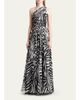 Dolce & Gabbana Zebra-Print One-Shoulder Silk Chiffon Gown - 1