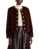 Dolce Cabo Dolce Cabo Faux Fur Collarless Gold Tone Button Jacket - 1