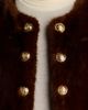 Dolce Cabo Dolce Cabo Faux Fur Collarless Gold Tone Button Jacket - 5