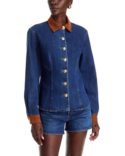 Dolce Cabo Dolce Cabo Faux Suede Trim Denim Jacket