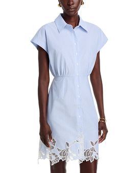 Dolce Cabo Dolce Cabo Openwork Hem Shirt Dress