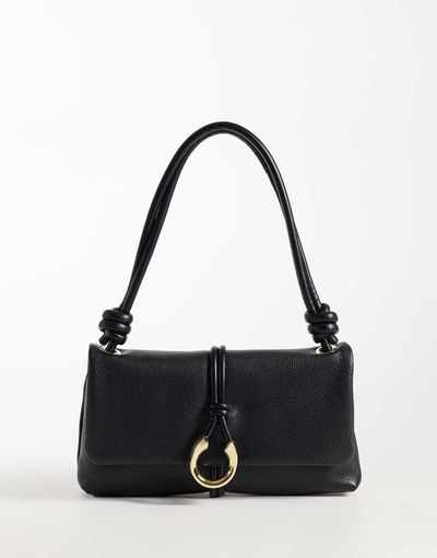 Dolce Vita Dolce Vita Amina leather shoulder bag with gold-tone hardware in black