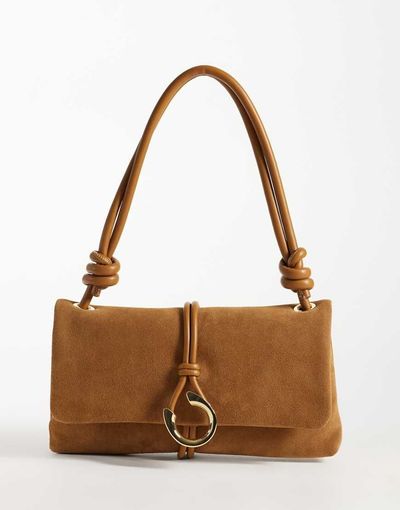 Dolce Vita Dolce Vita Amina leather shoulder bag with gold-tone hardware in cognac-Brown