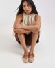 Dolce Vita Dolce Vita Baylee woven ballet flats in natural with tan leather-look straps-Brown - 1