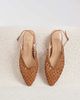 Dolce Vita Dolce Vita Birdie woven slingback pointed toe flats in tan leather-Brown - 1