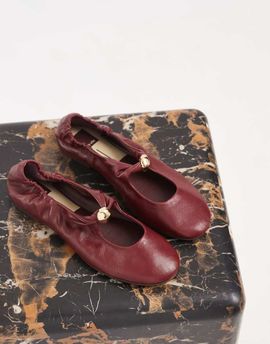 Dolce Vita Dolce Vita Cornel ballet flats with gold detail in oxblood-Red