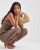 Dolce Vita Dolce Vita Dahlia raffia clutch purse with studs in gold-Neutral - 2