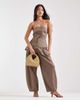Dolce Vita Dolce Vita Dahlia raffia clutch purse with studs in gold-Neutral - 4