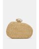 Dolce Vita Dolce Vita Dionne hard case raffia clutch purse with resin detailing in natural-Neutral - 4