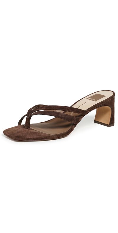 Dolce Vita Dolce Vita Gessie Heeled Thong Sandals DK Brown Nubuck