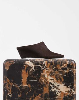 Dolce Vita Dolce Vita Hilah square toe wedge mules in brown pony hair