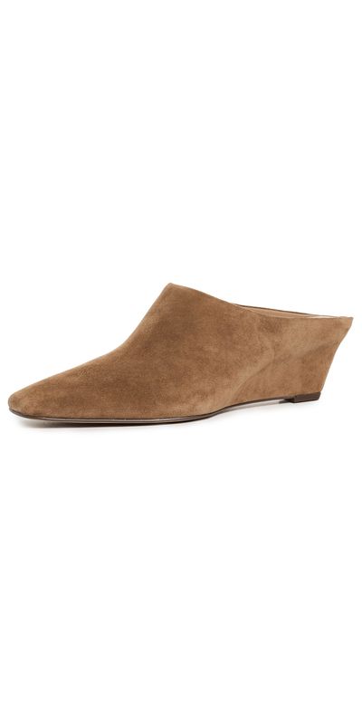 Dolce Vita Dolce Vita Hilah Suede Wedge Mules Light Brown Suede