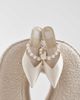 Dolce Vita Dolce Vita Kanika Bridal pointed toe heeled mules with faux-pearl strap in ivory satin-White - 1