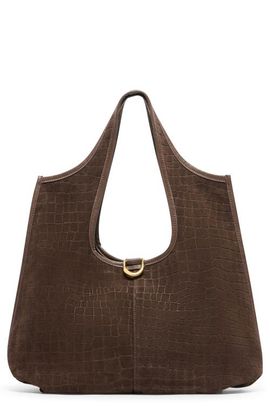 Dolce Vita Dolce Vita Pava Croc Embossed Suede Shoulder Bag