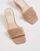 Dolce Vita Dolce Vita Qaily low wedge heeled mules in camel suede-Neutral - 4