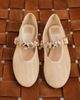 Dolce Vita Dolce Vita Relan mesh ballet flats with gold-tone hardware strap in blush-White - 1