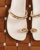 Dolce Vita Dolce Vita Sayah toe loop sandals with gold hardware in cream leather-Neutral - 4