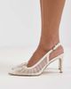Dolce Vita Dolce Vita Yela Bridal slingback pointed toe heels in white tulle - 2