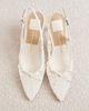 Dolce Vita Dolce Vita Yela Bridal slingback pointed toe heels in white tulle - 4