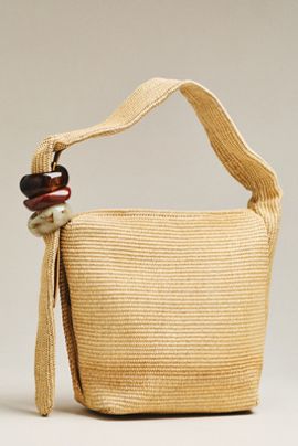 Dolce Vita Kalen Raffia Beaded Slouchy Bag