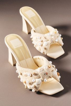 Dolce Vita Tylah Raffia Beaded Heeled Sandals