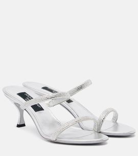 Dolce&Gabbana Dolce&Gabbana 60 crystal-embellished satin mules