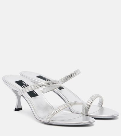 Dolce&Gabbana Dolce&Gabbana 60 crystal-embellished satin mules
