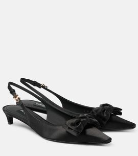 Dolce&Gabbana Dolce&Gabbana Bow-detail satin slingback pumps