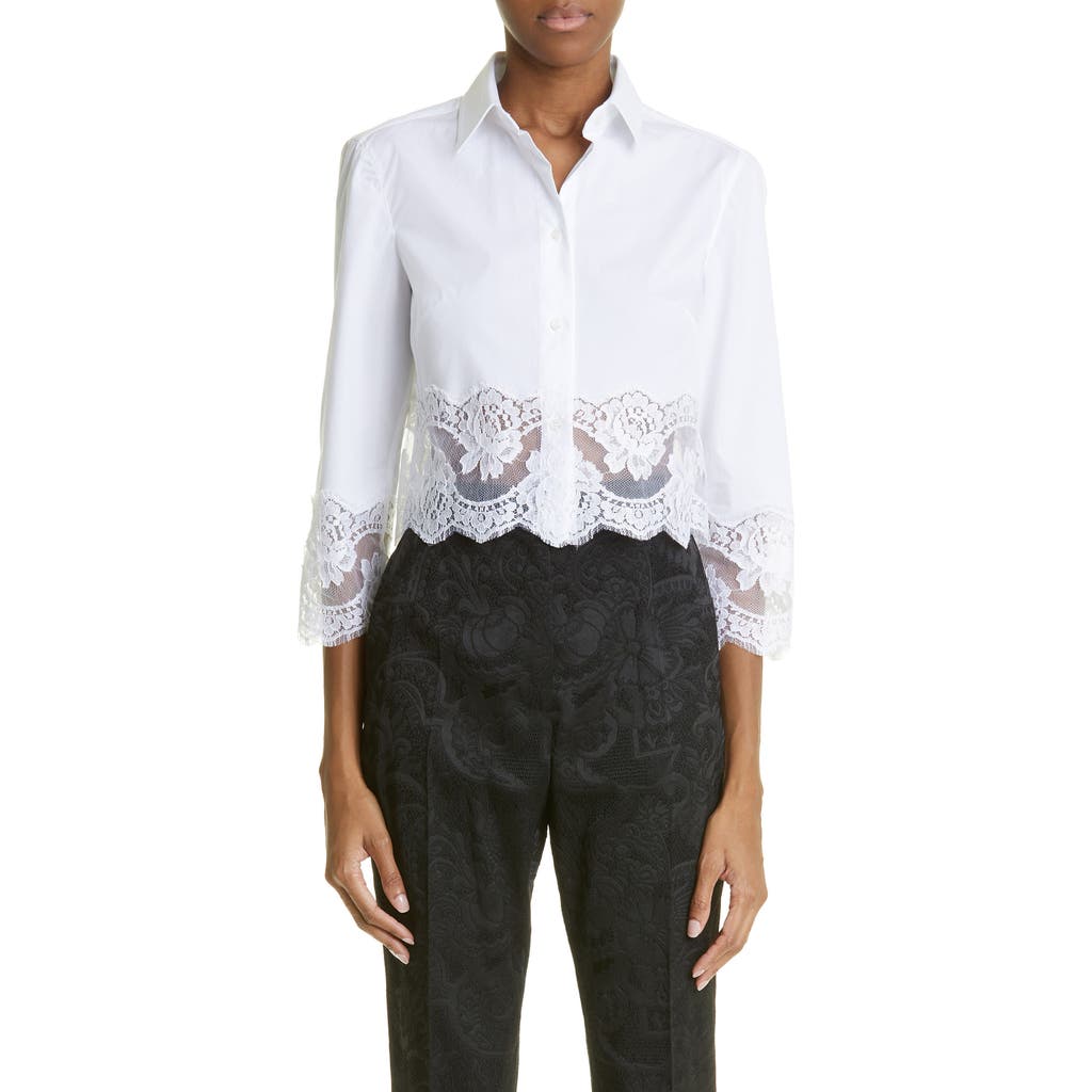 Dolce&Gabbana Dolce&Gabbana Button Up Floral Lace Crop Button-Up Shirt