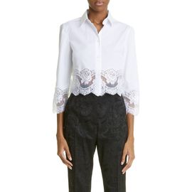 Dolce&Gabbana Dolce&Gabbana Button Up Floral Lace Crop Button-Up Shirt