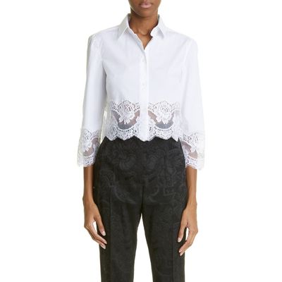 Dolce&Gabbana Dolce&Gabbana Button Up Floral Lace Crop Button-Up Shirt