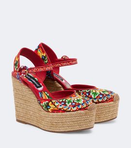 Dolce&Gabbana Dolce&Gabbana Carretto canvas espadrille wedges