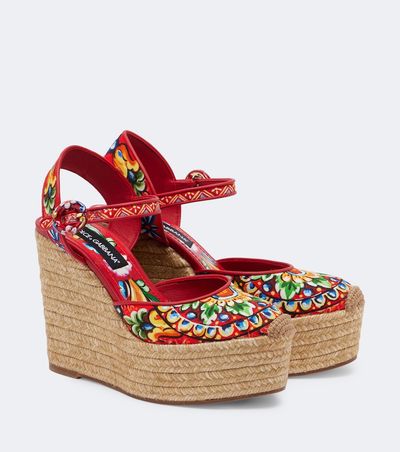 Dolce&Gabbana Dolce&Gabbana Carretto canvas espadrille wedges
