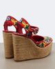 Dolce&Gabbana Dolce&Gabbana Carretto canvas espadrille wedges - 3