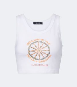 Dolce&Gabbana Dolce&Gabbana Carretto cotton-blend jersey crop top