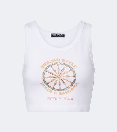 Dolce&Gabbana Dolce&Gabbana Carretto cotton-blend jersey crop top