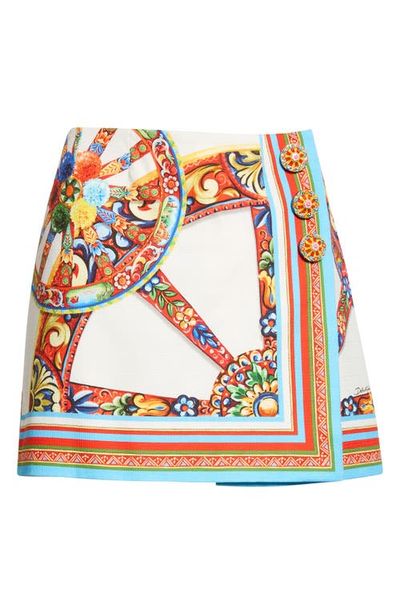 Dolce&Gabbana Dolce&Gabbana Carretto Print Stretch Cotton Miniskirt