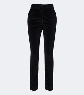 Dolce&Gabbana Dolce&Gabbana Cotton and silk-blend velvet slim pants