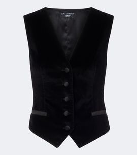 Dolce&Gabbana Dolce&Gabbana Cotton and silk-blend velvet vest