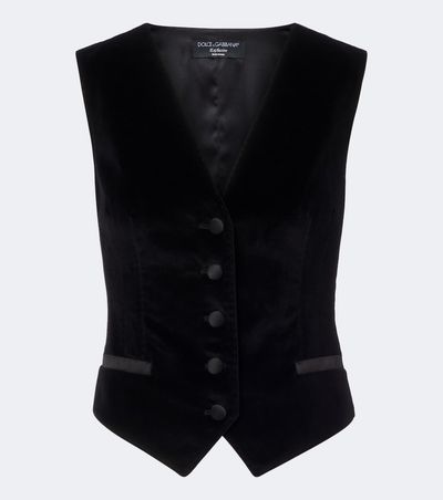 Dolce&Gabbana Dolce&Gabbana Cotton and silk-blend velvet vest