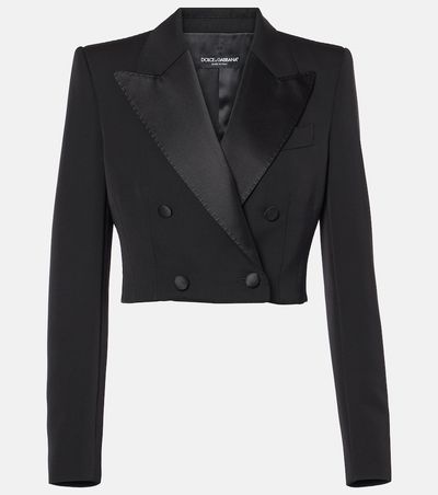 Dolce&Gabbana Dolce&Gabbana Cropped cotton-blend tuxedo jacket