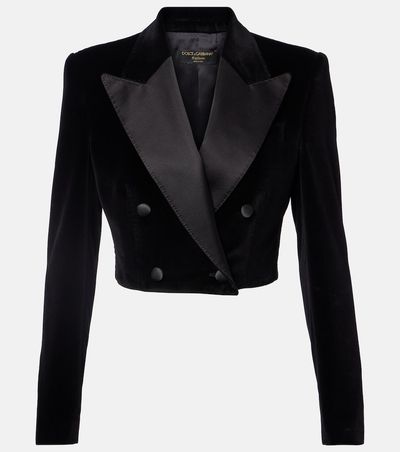 Dolce&Gabbana Dolce&Gabbana Cropped cotton-blend velvet blazer