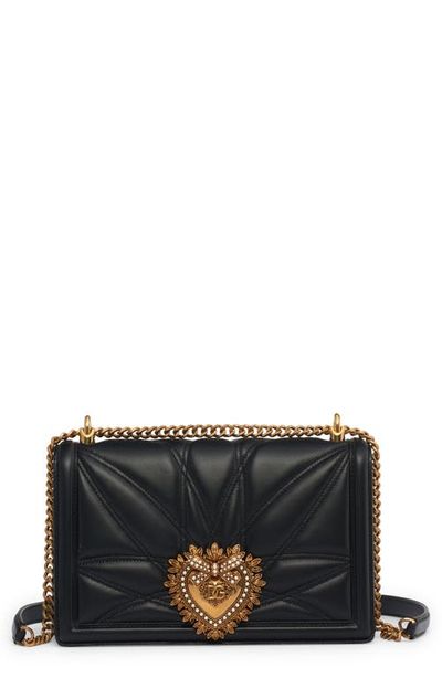 Dolce&Gabbana Dolce&Gabbana Devotion Logo Heart Lambskin Crossbody Bag