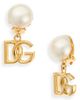 Dolce&Gabbana Dolce&Gabbana DG Charm Imitation Pearl Clip-On Earrings - 1