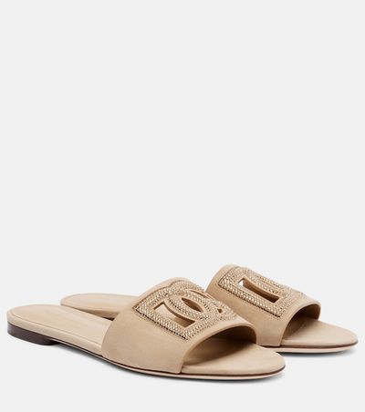 Dolce&Gabbana Dolce&Gabbana DG crystal-embellished suede slides